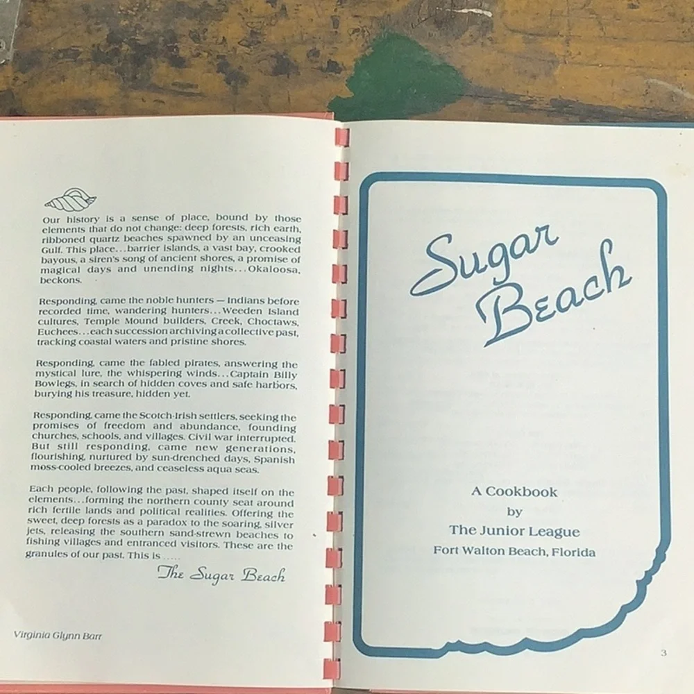 Vintage 1980’s Jr League Fort Walton Beach Florida Cookbook